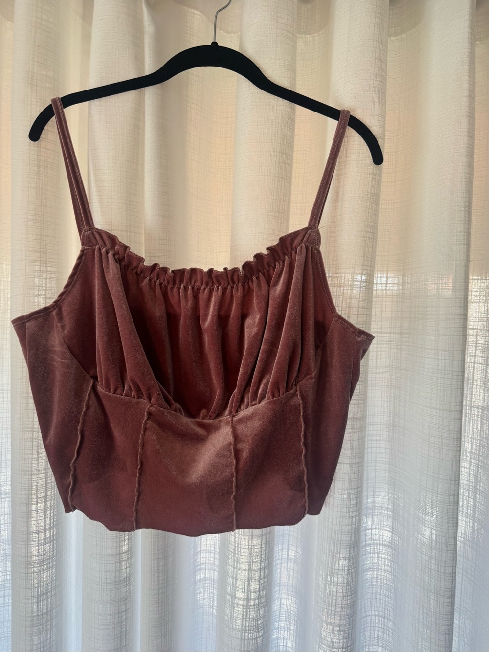 SHEIN Dusty Rose Velvet Ruched Cami
